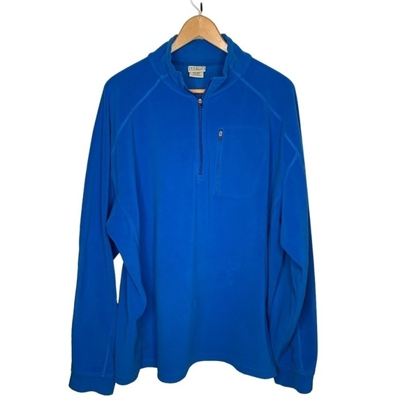 Ll bean Mens Lightweight Fleece Pullover 1/2 zip size XXL blue - Picture 1 of 6